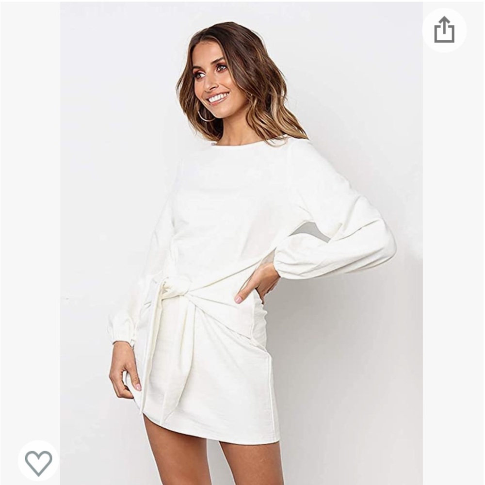 White Long Sleeve Dress - Picture 2 of 6